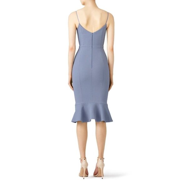 Nicholas Dusty Blue Faux Wrap Midi Dress $695 - Picture 3 of 11